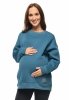 MijaCulture - 3 in 1 oversize maternity and nursing sweatshirt Miley M020 Petrol Blue